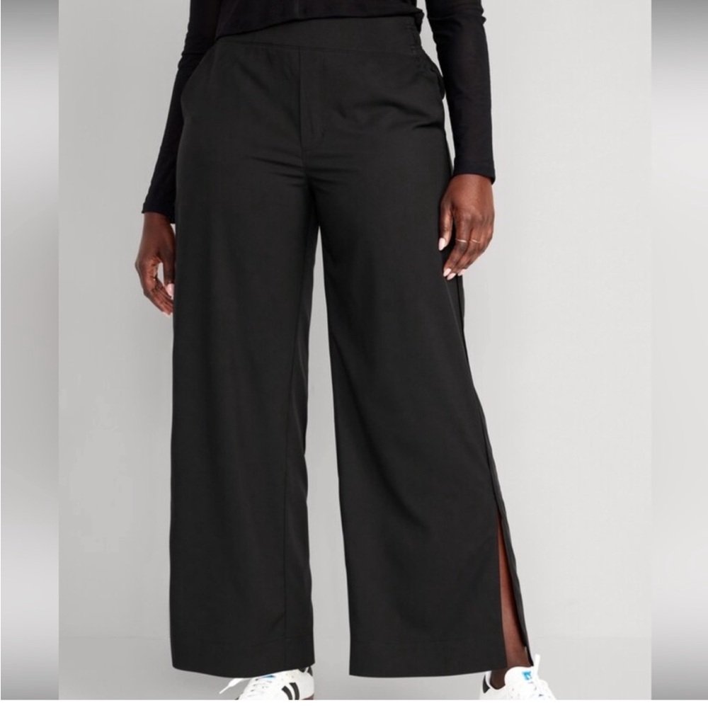 Women's Stretchtech Black Wide-Leg Pants